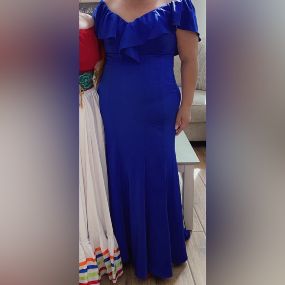 Royal blue Gown.